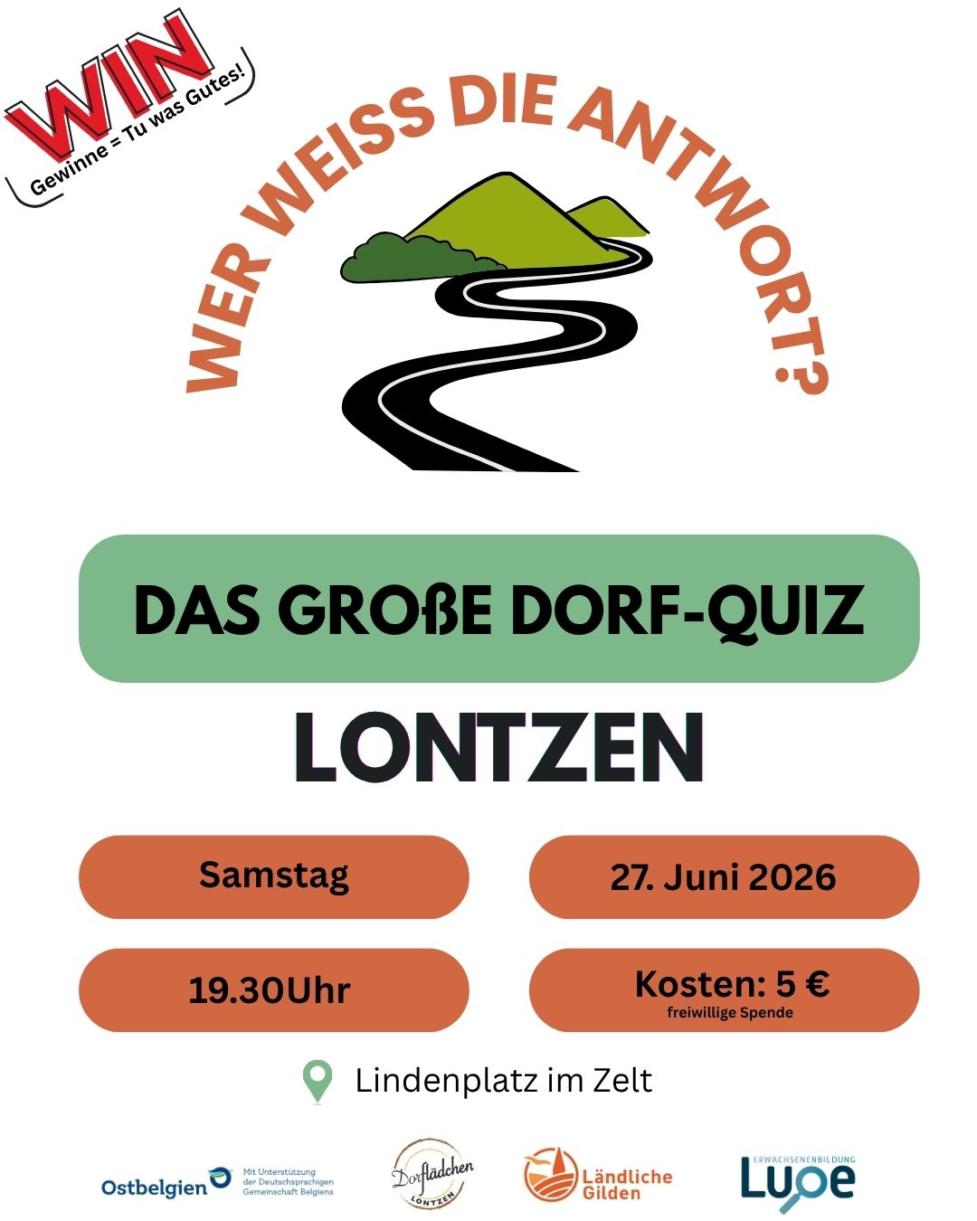 27.06.2026 – 19.30 Uhr Das große Dorf-Quiz: Wer weiß die Antwort? – Lontzen